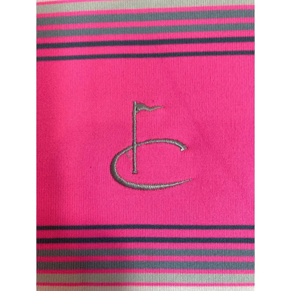 Nike Golf Tour Performance Dri-Fit Pink Striped Short Sleeve Polo Shirt‎ Men's M